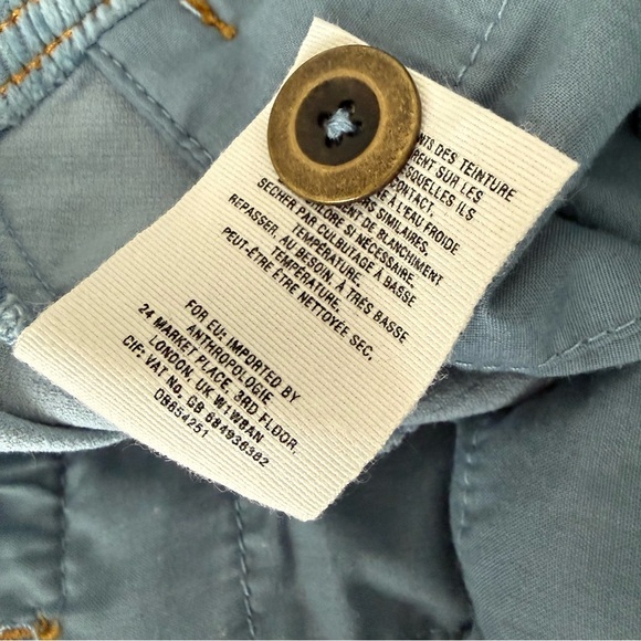Anthropologie Light Blue Button Front Corduroy Skirt 6 - Picture 8 of 8